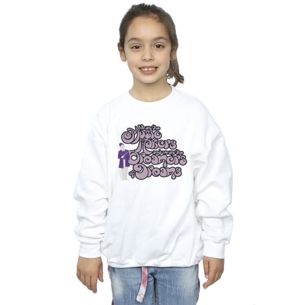 Willy Wonka Girls Dreamers Text Sweatshirt