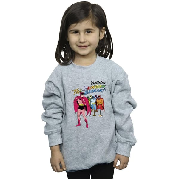 DC Comics Girls Batman Comic Cover Rainbow Batman Sweatshirt