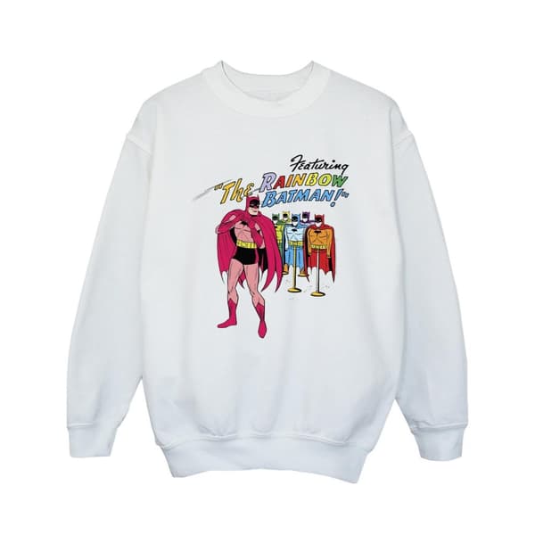 DC Comics Girls Batman Comic Cover Rainbow Batman Sweatshirt