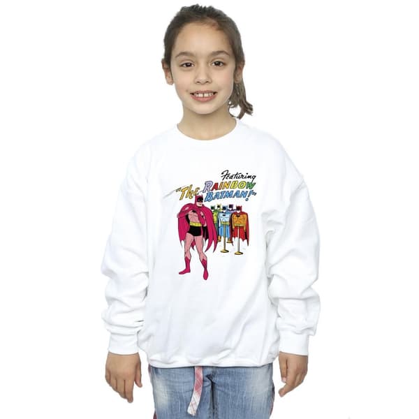DC Comics Girls Batman Comic Cover Rainbow Batman Sweatshirt