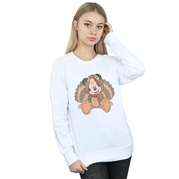 Disney Dam/kvinnor Musse Pigg Thanksgiving Kalkon Kostym Sweatshirt