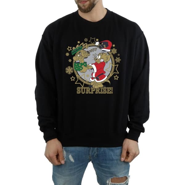 Tom And Jerry Mens Christmas Surprise Sweatshirt