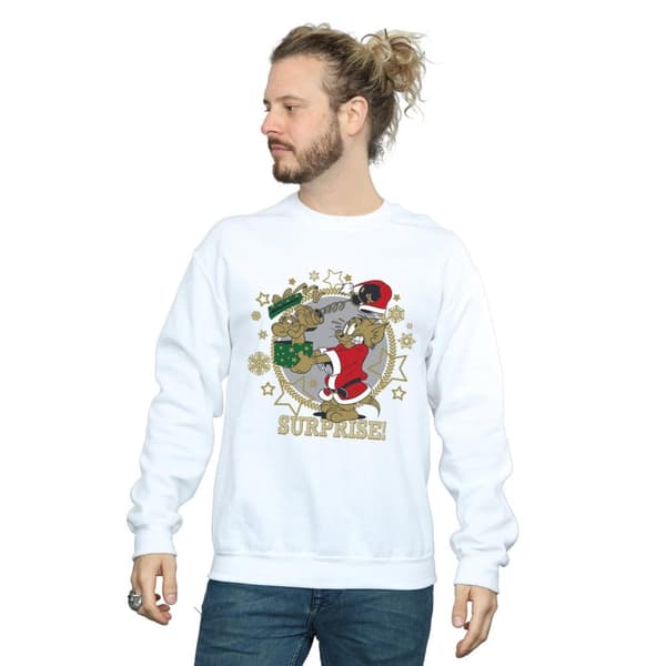 Tom And Jerry Mens Christmas Surprise Sweatshirt