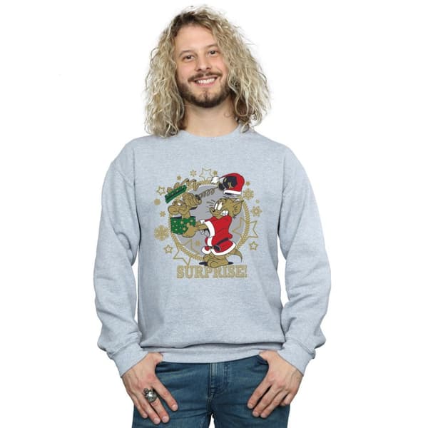 Tom And Jerry Mens Christmas Surprise Sweatshirt
