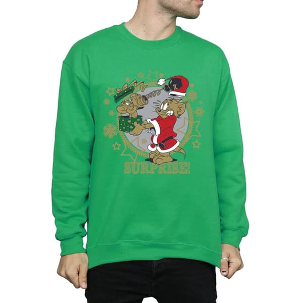 Tom And Jerry Mens Christmas Surprise Sweatshirt
