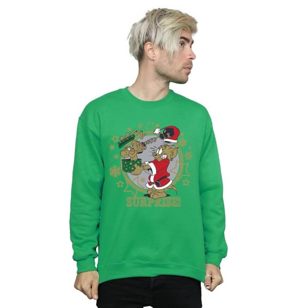 Tom And Jerry Mens Christmas Surprise Sweatshirt