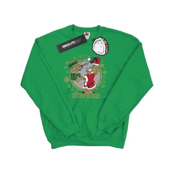 Tom And Jerry Mens Christmas Surprise Sweatshirt