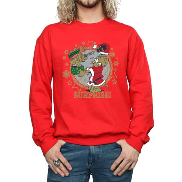 Tom And Jerry Mens Christmas Surprise Sweatshirt
