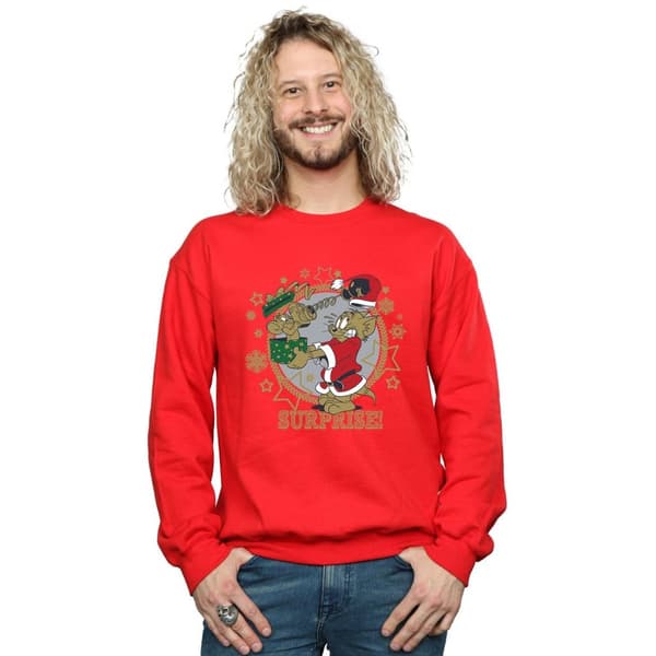 Tom And Jerry Mens Christmas Surprise Sweatshirt