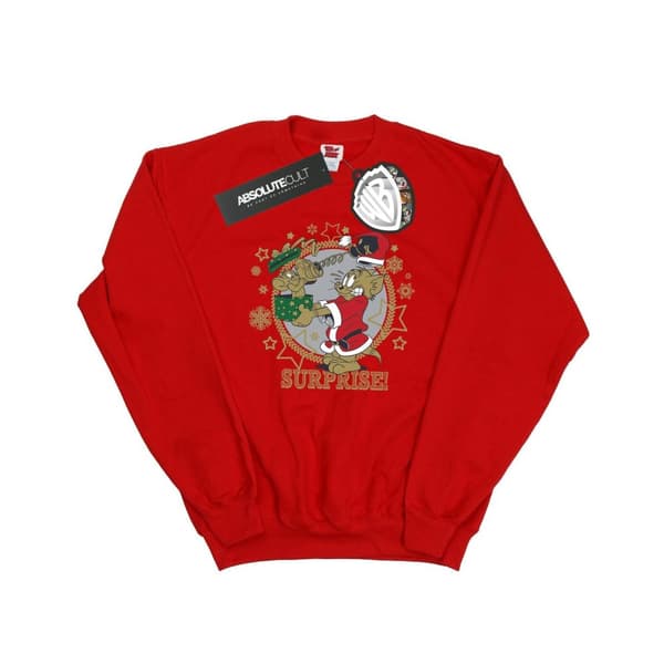 Tom And Jerry Mens Christmas Surprise Sweatshirt