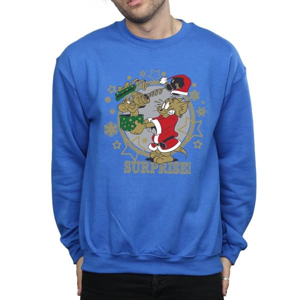 Tom And Jerry Mens Christmas Surprise Sweatshirt