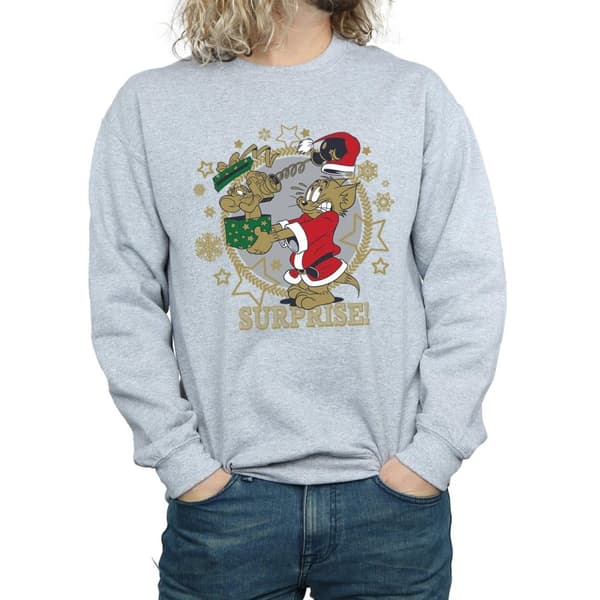 Tom And Jerry Mens Christmas Surprise Sweatshirt