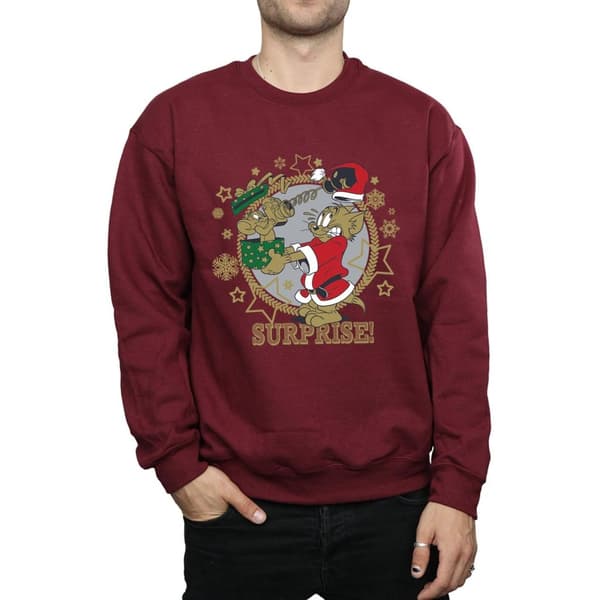 Tom And Jerry Mens Christmas Surprise Sweatshirt