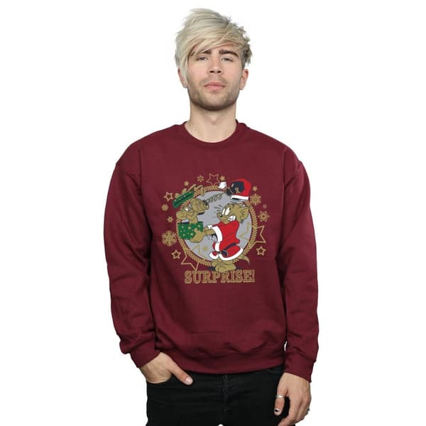 Tom And Jerry Mens Christmas Surprise Sweatshirt