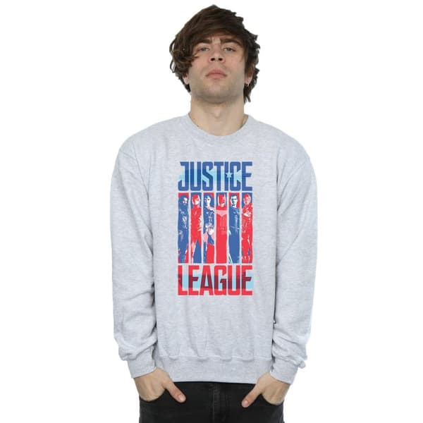 DC Comics Mens Justice League Movie Team Flag Sweatshirt