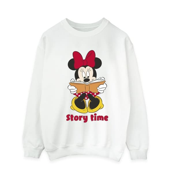 Disney Mens Minnie Mouse Story Time Sweatshirt White M