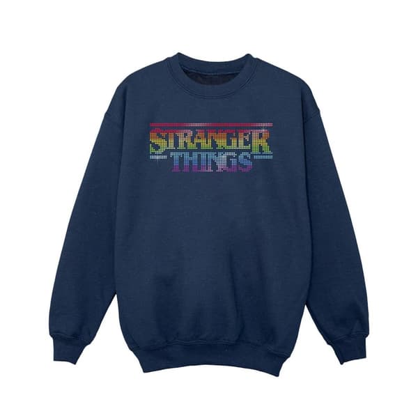 Netflix Stranger Things Rainbow Dot Logo Sweatshirt för flickor