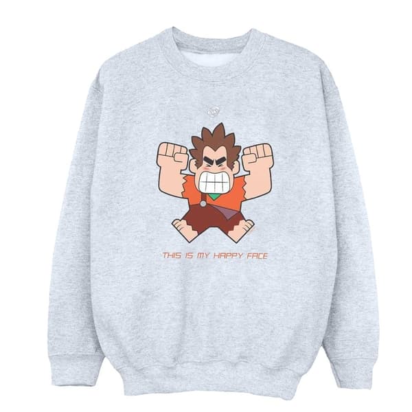Disney Womens/Ladies Wreck It Ralph Happy Face Sweatshirt