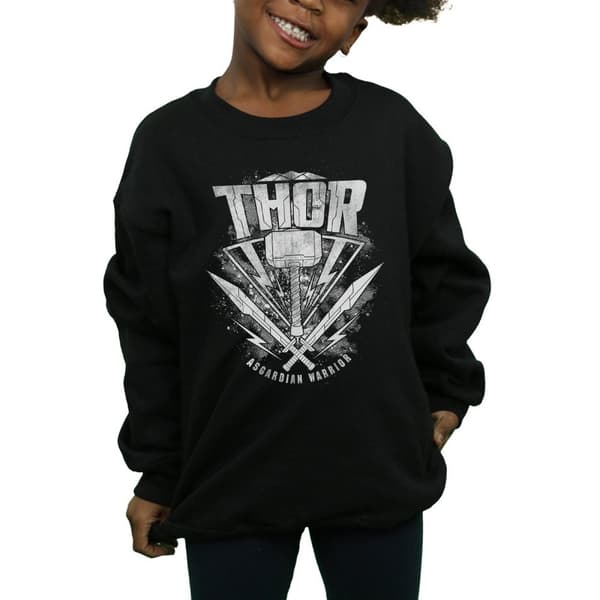 Marvel Girls Thor Ragnarok Hammer Logo Sweatshirt