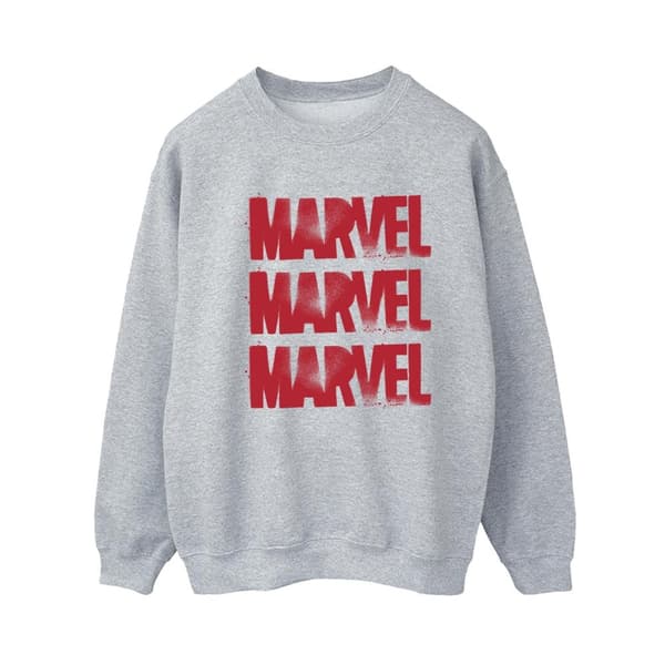 Marvel Womens/Ladies Red Spray Logos Sweatshirt
