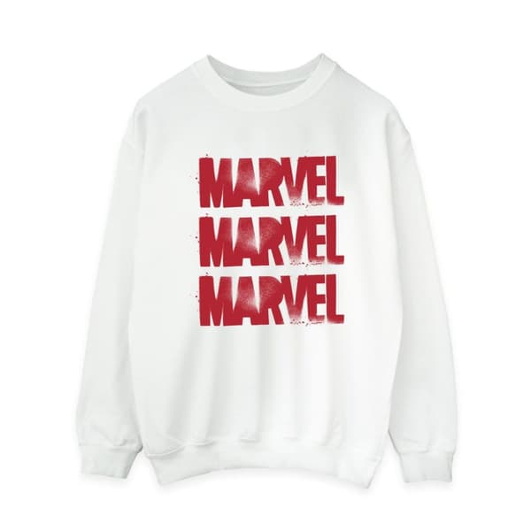 Marvel Womens/Ladies Red Spray Logos Sweatshirt