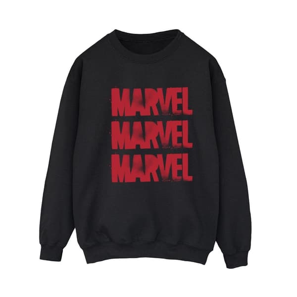 Marvel Womens/Ladies Red Spray Logos Sweatshirt Black L