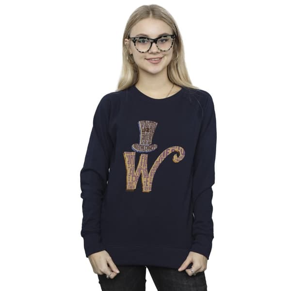 Willy Wonka Womens/Ladies W Logo Hat Sweatshirt