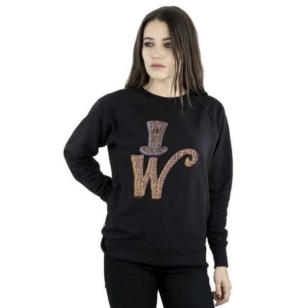 Willy Wonka Womens/Ladies W Logo Hat Sweatshirt