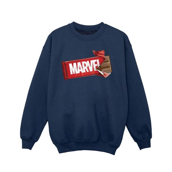 Marvel Universe Girls Marvel Chocolate Sweatshirt Navy Blue 7-8 Years