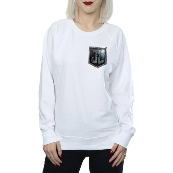 DC Comics Womens/Ladies Justice League Movie Shield Faux Pocket Sweatshirt