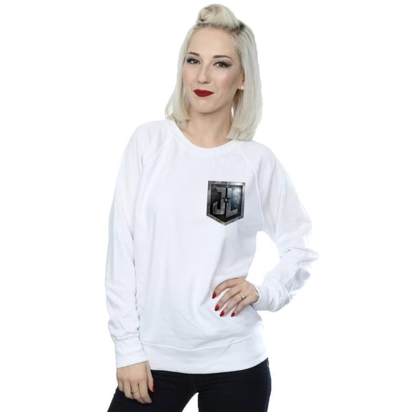DC Comics Womens/Ladies Justice League Movie Shield Faux Pocket Sweatshirt