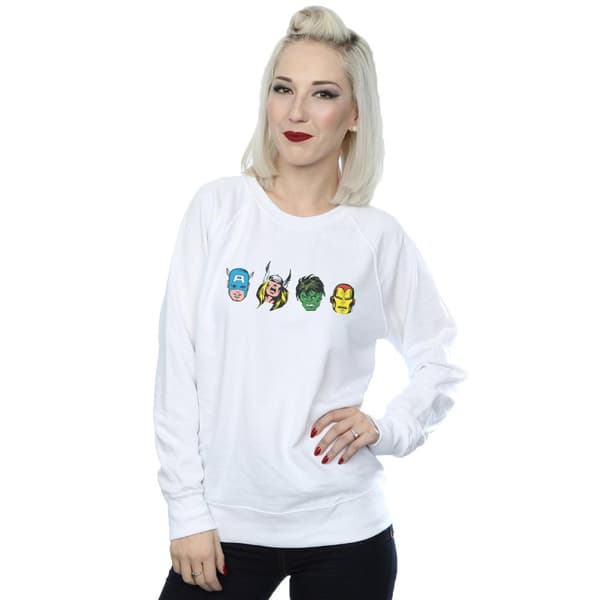 Marvel Womens/Ladies Avengers Comic Heads Sweatshirt