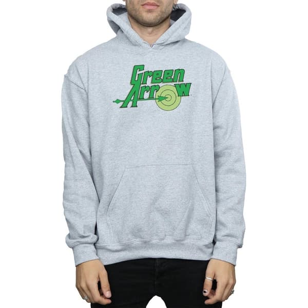 DC Comics Mens Green Arrow Text Logo Hoodie