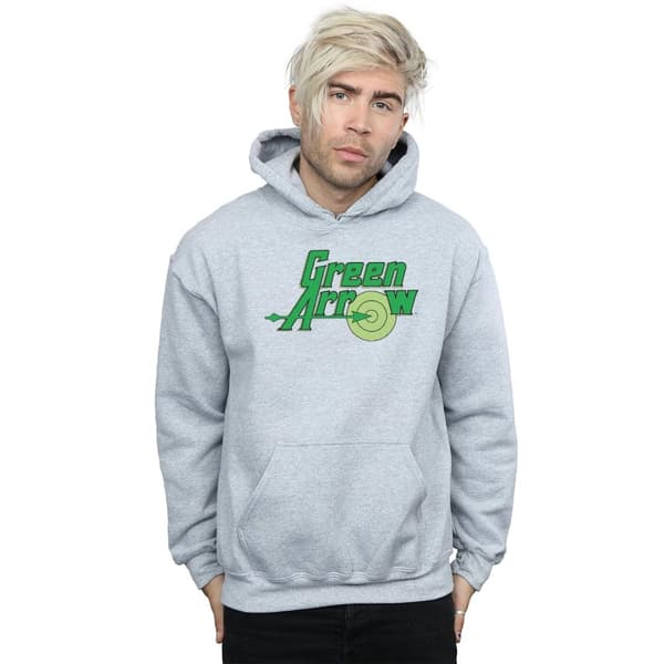 DC Comics Mens Green Arrow Text Logo Hoodie
