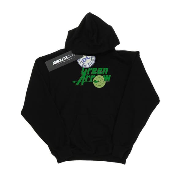 DC Comics Mens Green Arrow Text Logo Hoodie