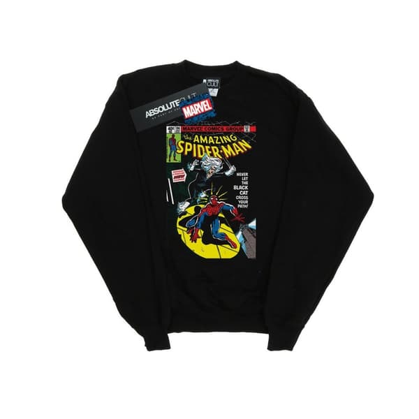Marvel Girls Spider-Man Black Cat Cover Sweatshirt Black 7-8 Years