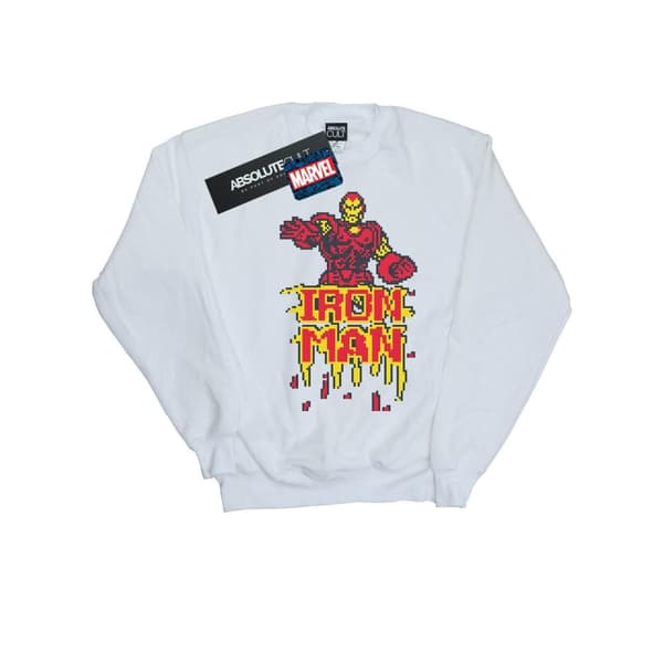 Marvel Girls Iron Man Pixelated Sweatshirt White 5-6 Years