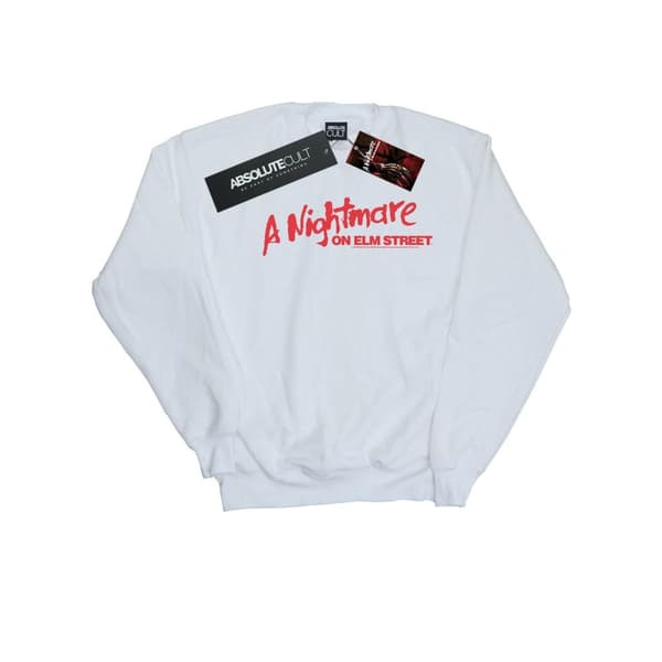 A Nightmare On Elm Street Mens Red Logo Sweatshirt White 5XL