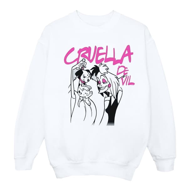 Disney Dam/Tjej Cruella De Vil Sweatshirt med krage