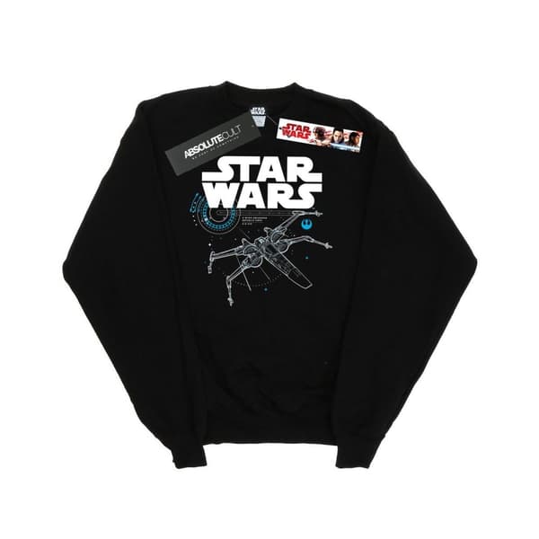 Star Wars Girls The Last Jedi X-Wing Sweatshirt Black 7-8 Years