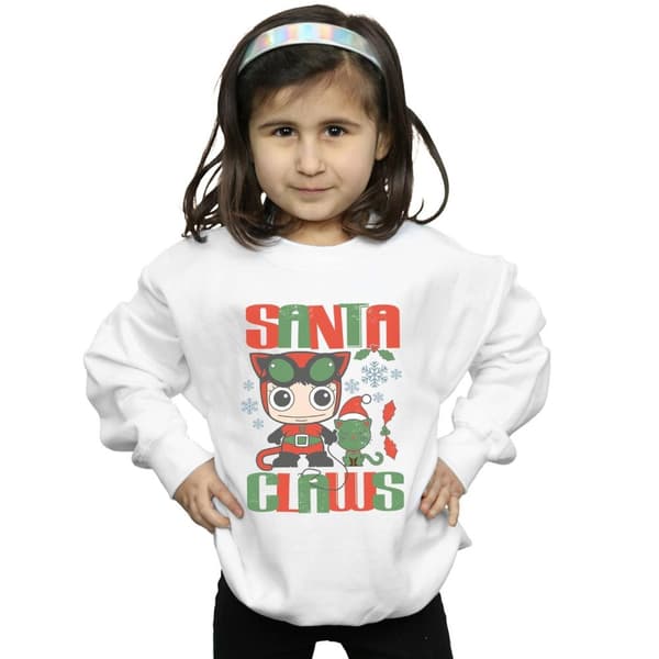 DC Comics Chibi Catwoman Santa Claws-tröja för flickor