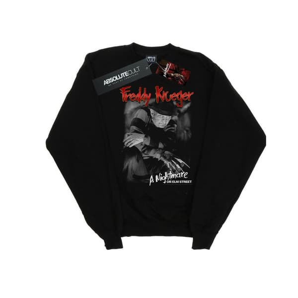 A Nightmare On Elm Street Dam/Tjej Freddy Svart och Vit Foto Sweatshirt