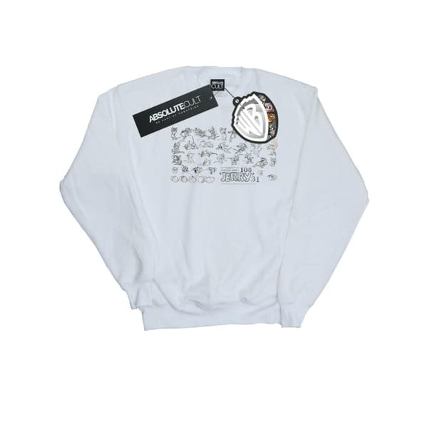 Tom And Jerry Tecknad Dept Jerry-tröja för damer/damer White XXL