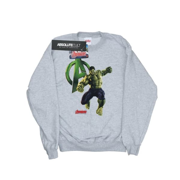 Marvel Boys Hulk Pose Sweatshirt Sports Grey 5-6 Years