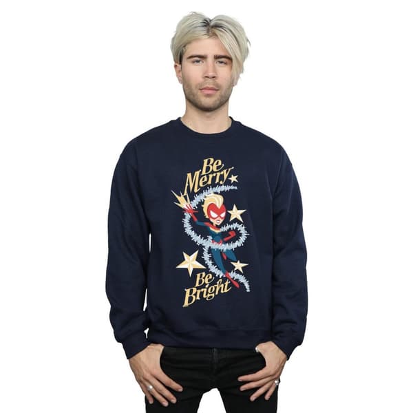 Marvel Mens Be Merry Be Bright Sweatshirt