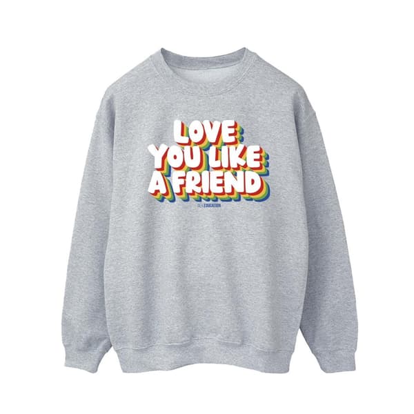 Netflix Mens Sex Education Love Like A Friend Sweatshirt Sports Grey 5XL