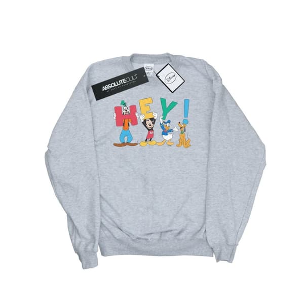 Disney Mens Mickey Mouse Friends Hey Sweatshirt