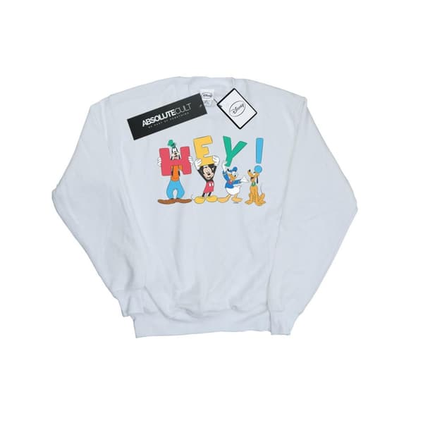 Disney Mens Mickey Mouse Friends Hey Sweatshirt