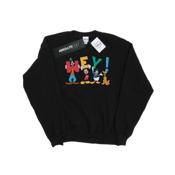Disney Mens Mickey Mouse Friends Hey Sweatshirt