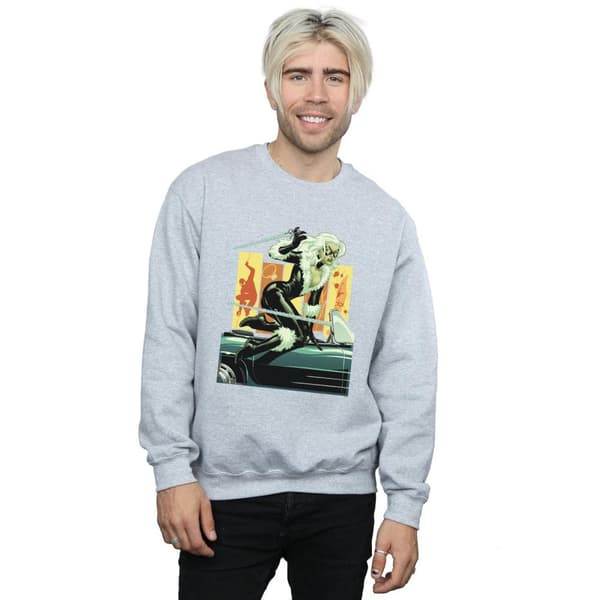 Marvel Mens Black Cat Car Sweatshirt